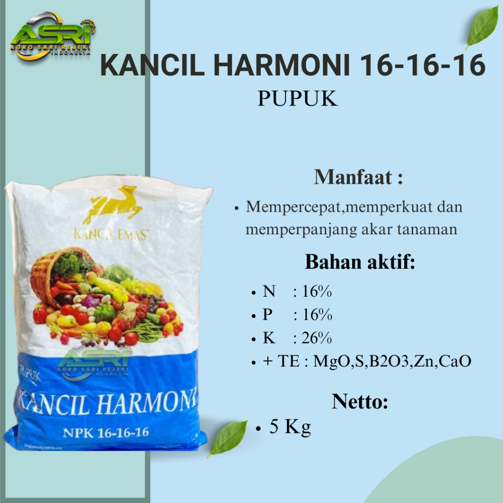 Pupuk NPK 16-16-16 Cap KANCIL EMAS 1Kg
