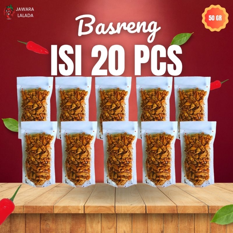 

[20 PCS] Basreng Pedas Daun Jeruk 50gr Cemilan pedas Snack Basreng Daun Jeruk Bumbu Melimpah Cemilan Snack Food Goreng Pedas Gurih Daun Jeruk Renyah Kriuk