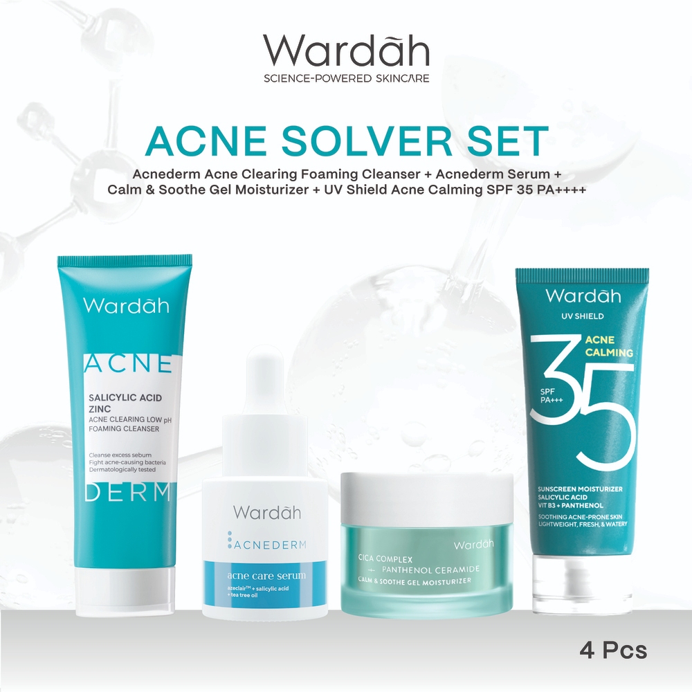 [Pre-Order] WARDAH [4 pcs] Paket Skincare Solusi Masalah Kulit - Face Wash, Moisturizer, Serum, & Su