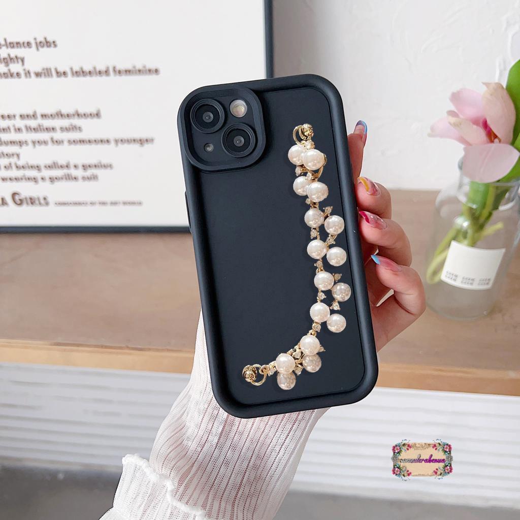 GC95 Case Casing Silikon Matte Rose Pearl Chain Grip - Casing Hp Compatible For SAMSUNG J4+ J7 PRIME