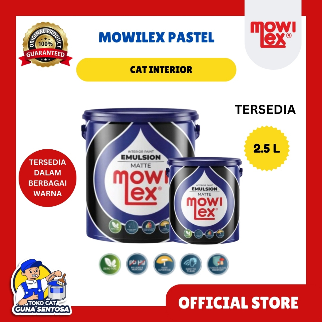 CAT TEMBOK MOWILEX EMULSION WARNA PASTEL 2.5 LITER