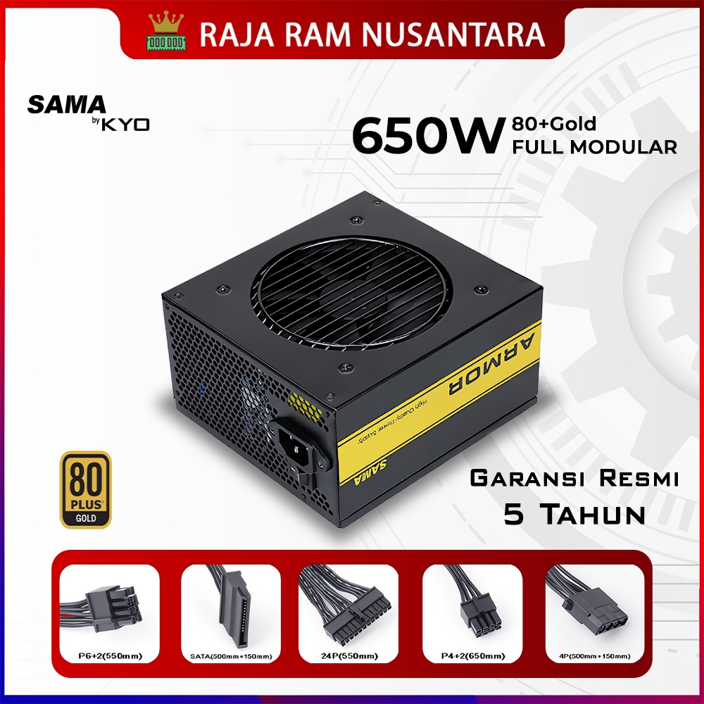 PSU KYO SAMA ARMOR 650W 80+ Gold Full Modular PSU 650W 80 Gold BLACK