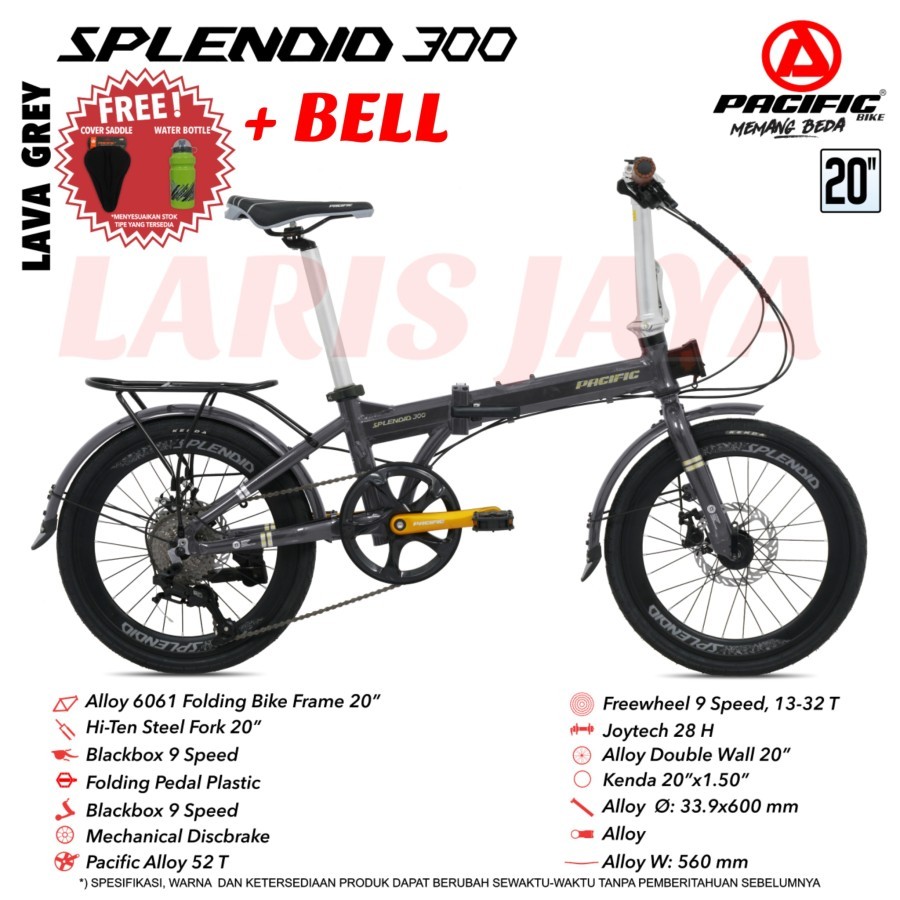 Terlaris Sepeda Lipat 20 Pacific Splendid 300 1X9 Speed Md Lipat 20 Inch Pacific Splendid 300
