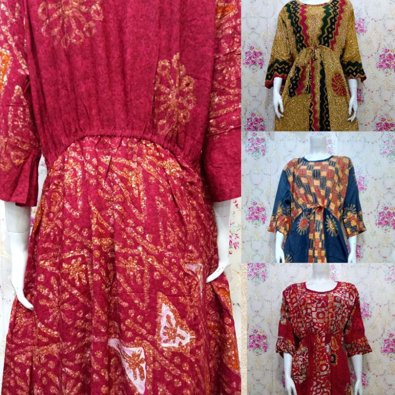 Sammy dress klok serut jumbo/daster jumbo/daster rayon batik