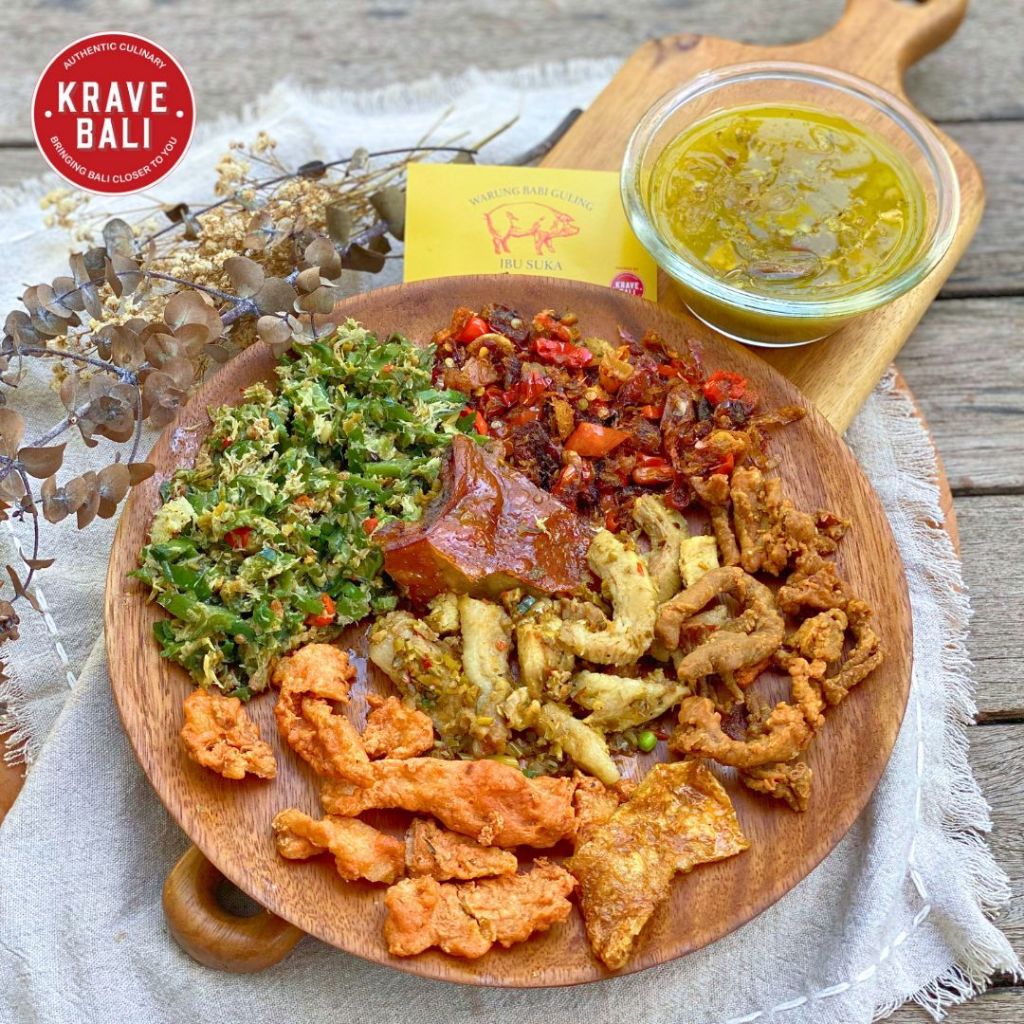

KRAVE BALI Bigul Ibu Suka (Kuta) Babi Guling Komplit 300 Gram - Makanan Khas Bali Asli Asli