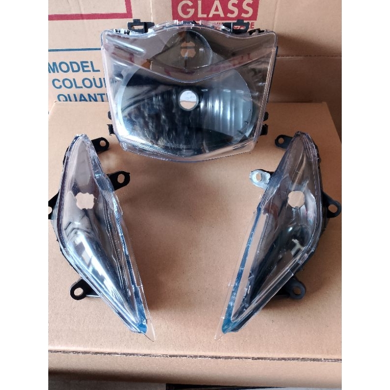 REFLEKTOR LAMPU DEPAN PLUS SEN SEIN BEAT CARBU COSTUME HITAM SMOKE