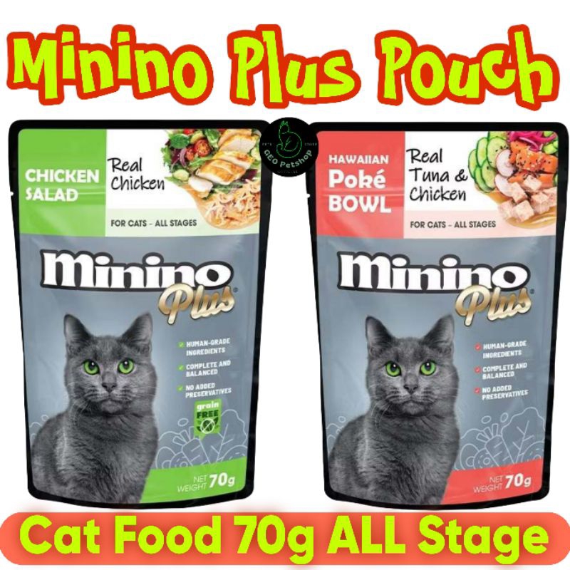 Pouch Minino Plus Pouch 70g All Stage Adult Kitten Cat Food All Varian Premium Makanan Kucing Basah