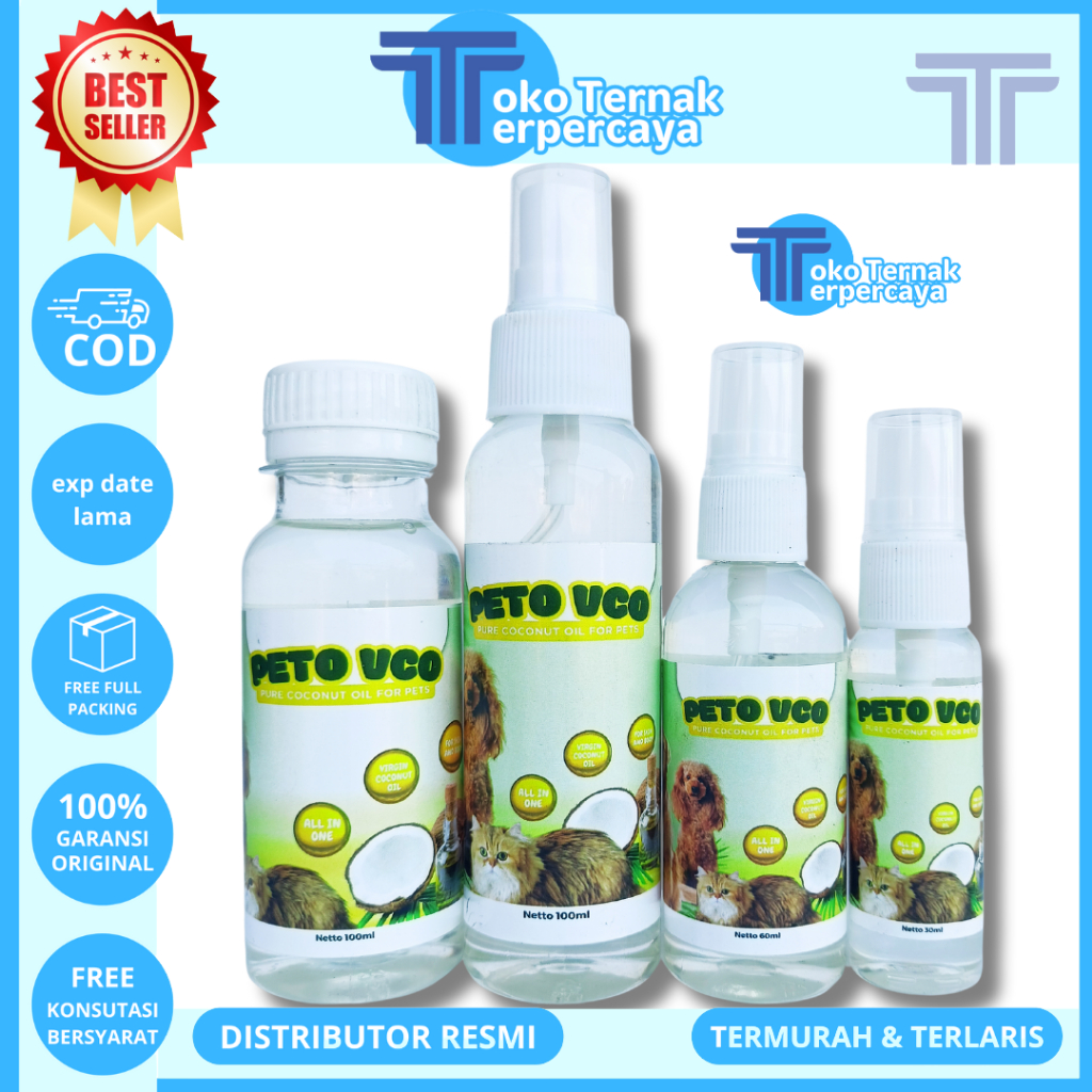 PETO VCO SPRAY - Obat Jamur Scabies Untuk Kucing Anjing Minyak VCO Virgin Coconut Oil