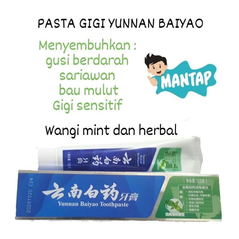Pasta Gigi Sensitif Yunnan Baiyao Original 100gr
