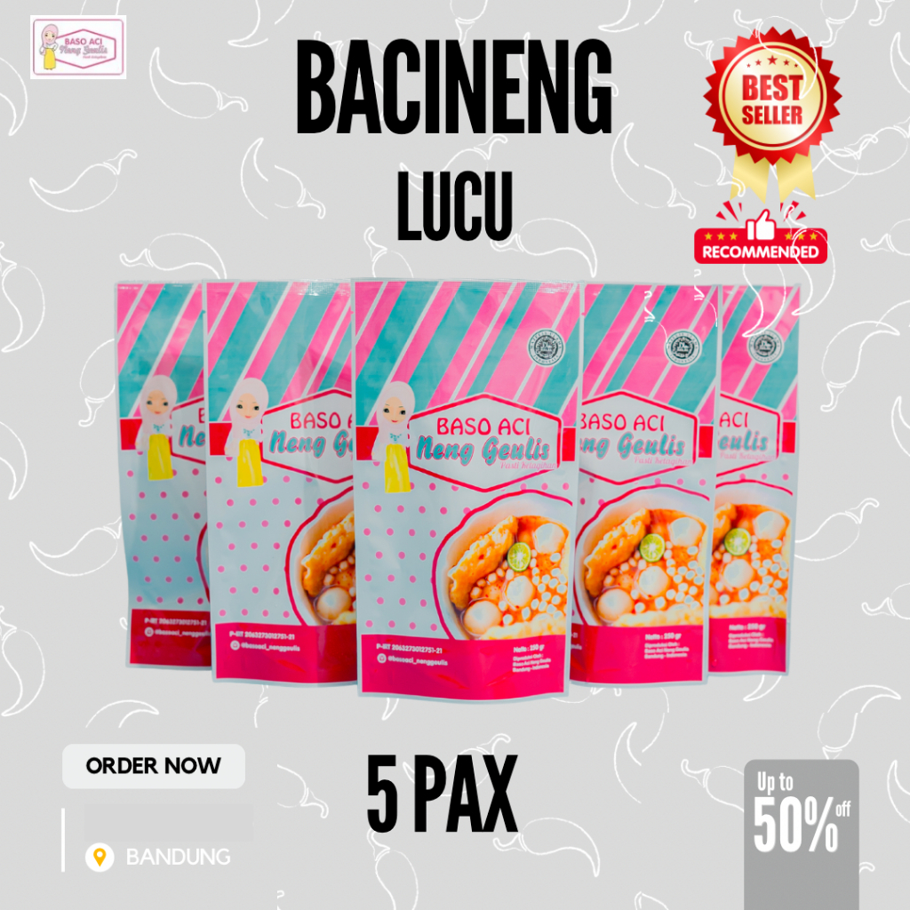 

Baso Aci Neng Geulis - Paket 5 Bungkus Bacineng Lucu - Makanan Instan