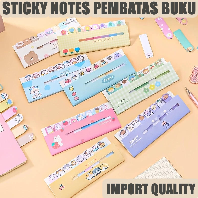 

(ES) EFA682 Sticky Notes Karakter 8IN1 Tempelan Kertas Catatan 120 Lembar Pembatas Buku Karakter Hewan Lucu Penanda Buku