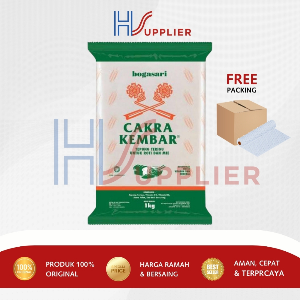 

Tepung Terigu Cakra Kembar / Flour 1 Kg