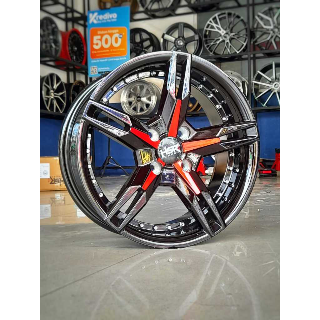 VELG RACING TERMURAH HSR KEUNIKAI RING 15 LEBAR 65 UNTUK MOBIL SPLASH, BRIO