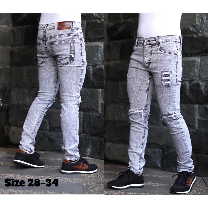 Celana Sobek Jeans Pria (CSJP) ,-Size 27-34 - Celana Sobek Ripped Premium , Celana Sobek Distro Pria
