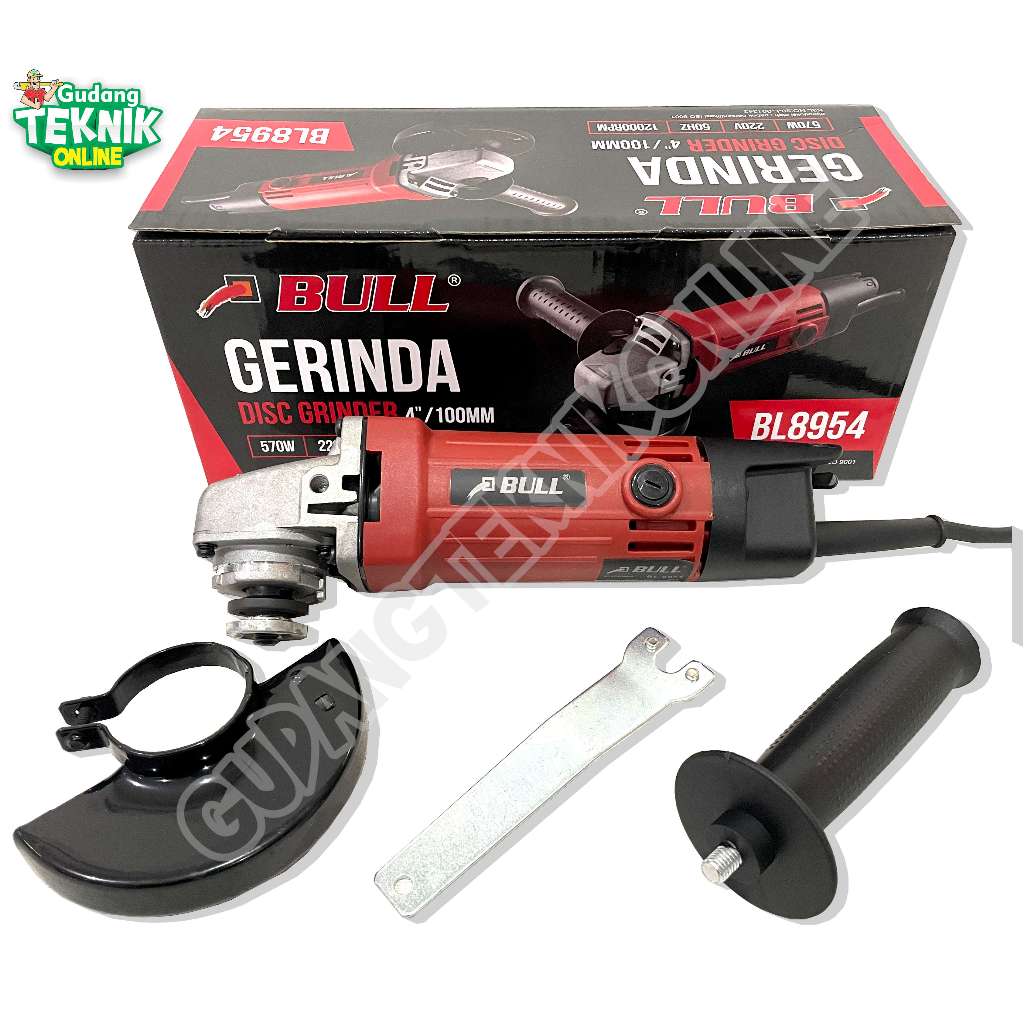 BULL BL-8954 Mesin Gerinda Tangan 4" Gurinda Grinda Angel Grinder / Mesin Gerinda Tangan Bull BL8954