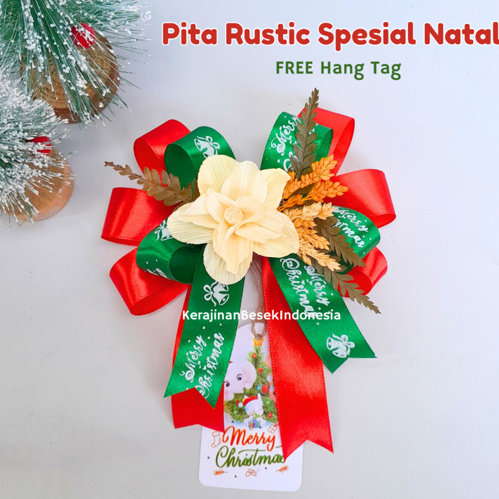 

HIASAN PITA SPESIAL NATAL RUSTIC FREE HANG TAG 15cm CHRISTMAS Oranemen Kado Hampers unik siap pakai