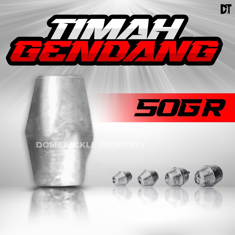 Timah Pancing - Timah Gendang Pemberat Timah Mancing Ecer 50 gr Timah Pancing Dasaran Mandas