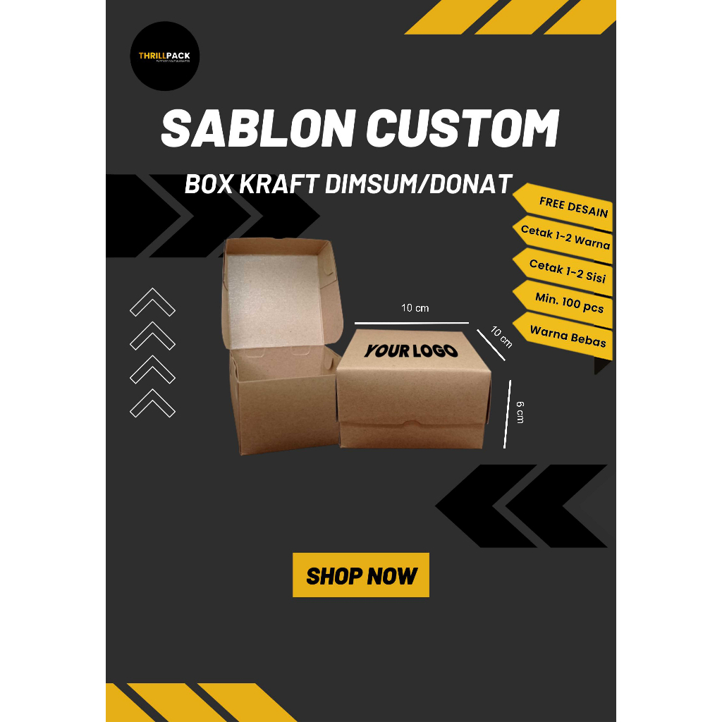

Sablon Box Donat Kraft Termurah - Sablon Donat Box / Sablon Paper Box / Burger Box Donat/ Printing / Sablon Custome / Sablon Donat Box Kraft 27x18x5,5