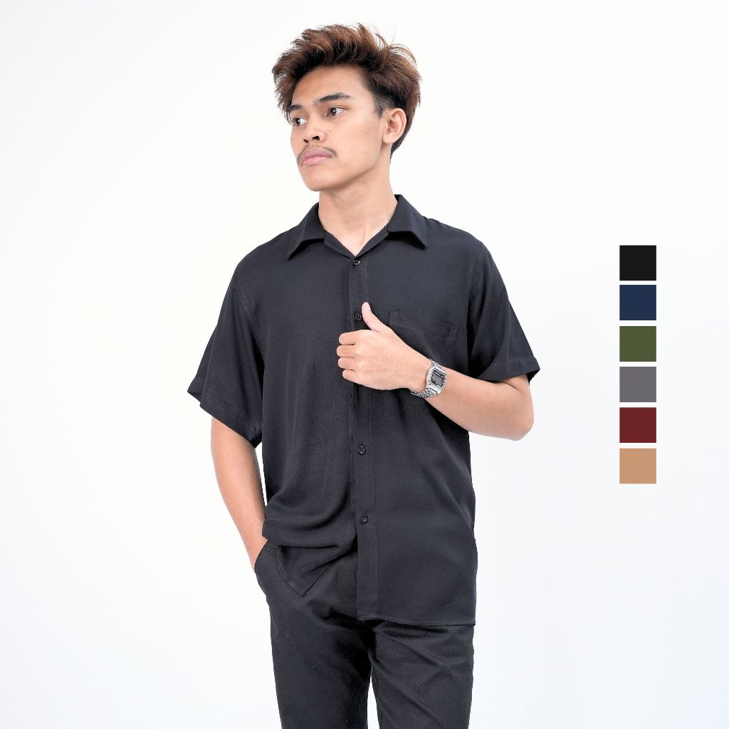 KEMEJA RAYON POLOS PREMIUM / KEMEJA POLOS / KEMEJA PENDEK /KEMEJA PRIA
