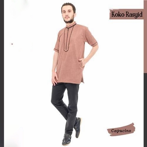 Rasyid Kemko Pria Remaja Dewasa Terbaru 2024 Kemeja Koko Kekinian Motif Resleting Size JUMBO M-5XL