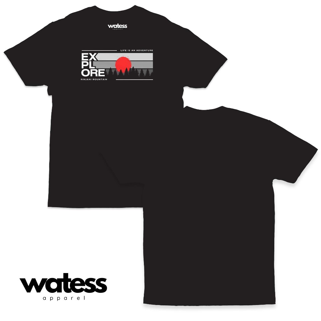 Baju Kaos Pria Wanita Gunung Rinjani Explore Outdoor Pendaki 5 - Watess Apparel