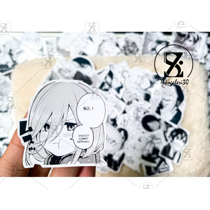 

27PCS STIKER ANIME HITAM PUTIH RANDOM MURAH STIKER ANIME SUDAH CUTTING