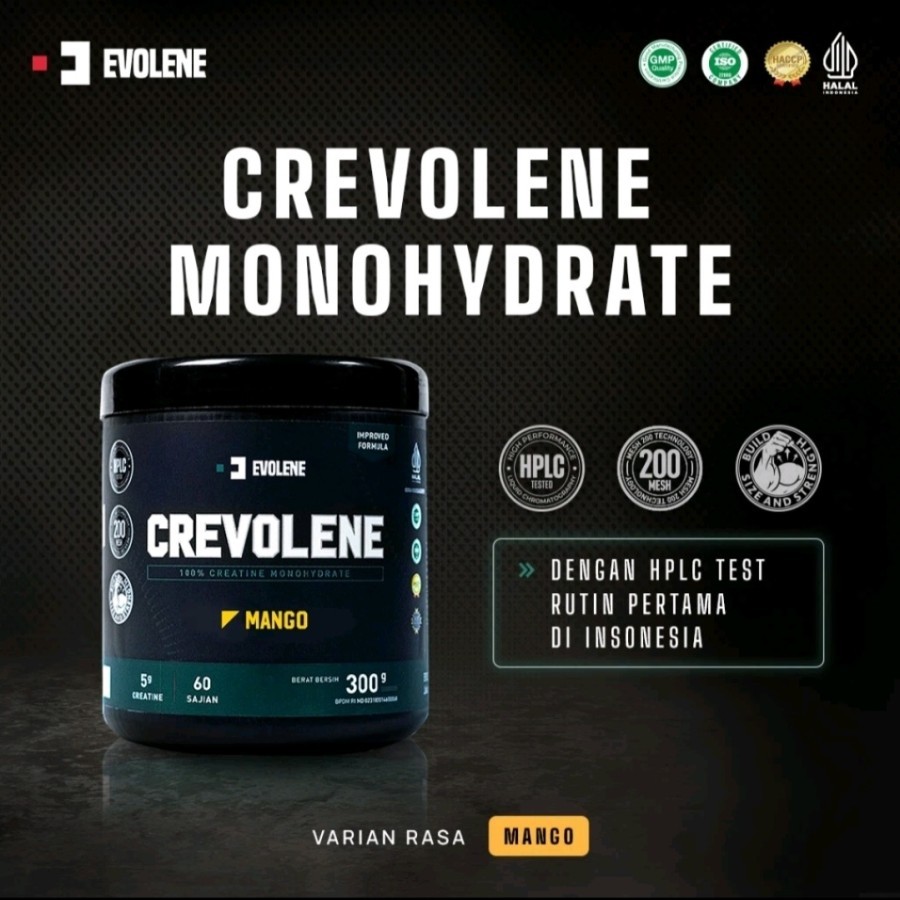 

EVOLENE Crevolene Anggur & Monohydrate Unflavored Creatine Rasa Mango - Strawberry