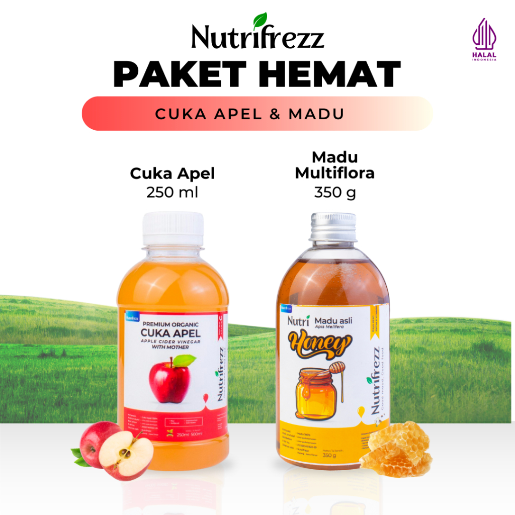 

Nutrifrezz Paket 2in1 – Cuka Apel & Madu Multiflora 250 ml