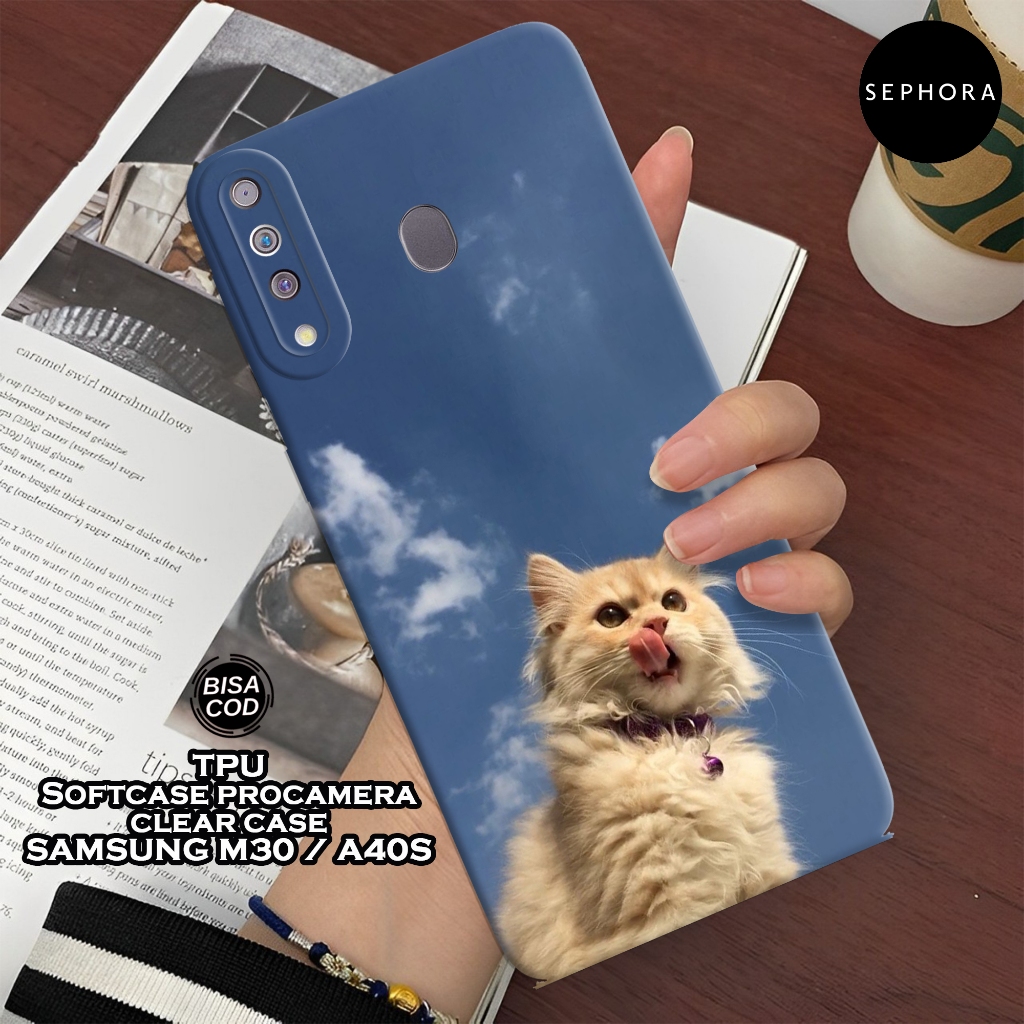 Case Samsung M30 / A40S Terbaru - Fashion Case Kucing - Softcase Samsung M30 / A40S - Case Pro Camer