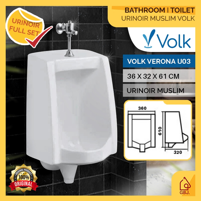 URINOIR KOMPLIT VOLK VERONA U03 / URINOIR MUSLIM / URINAL TOILET BERDIRI