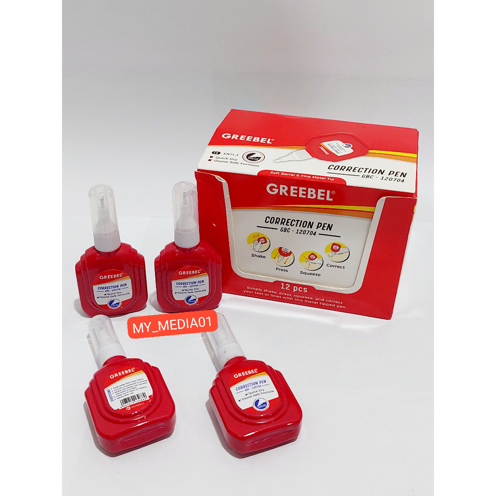 

TIP EX CAIR CORECTION PEN GREEBEL GBC-120704 QUICK DRY TERMURAH