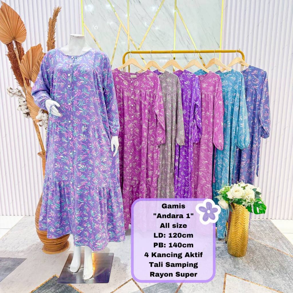 Alizta Gamis Batik Dress Maxi Busui Busana Muslimah Rayon Super Pekalongan