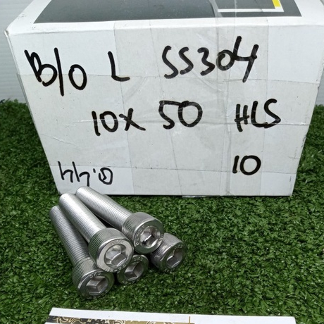 Baut L Stainless SS304 M10 x 50 DRAT HALUS PITCH 1.25