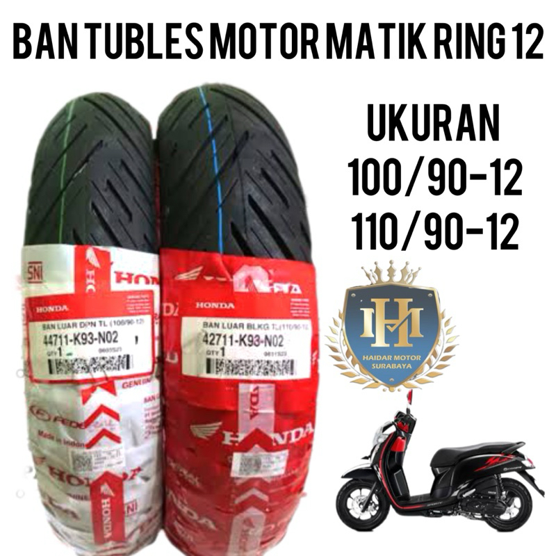 BAN TUBELES MOTOR HONDA NEW SCOOPY FEDERAL AHM - 100/90-12 ban tubles belakang 110/90-12