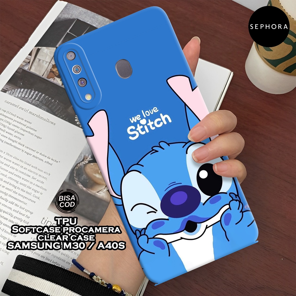 Case Samsung M30 / A40S Terbaru - Fashion Case Stitch - Softcase Samsung M30 / A40S - Case Pro Camer