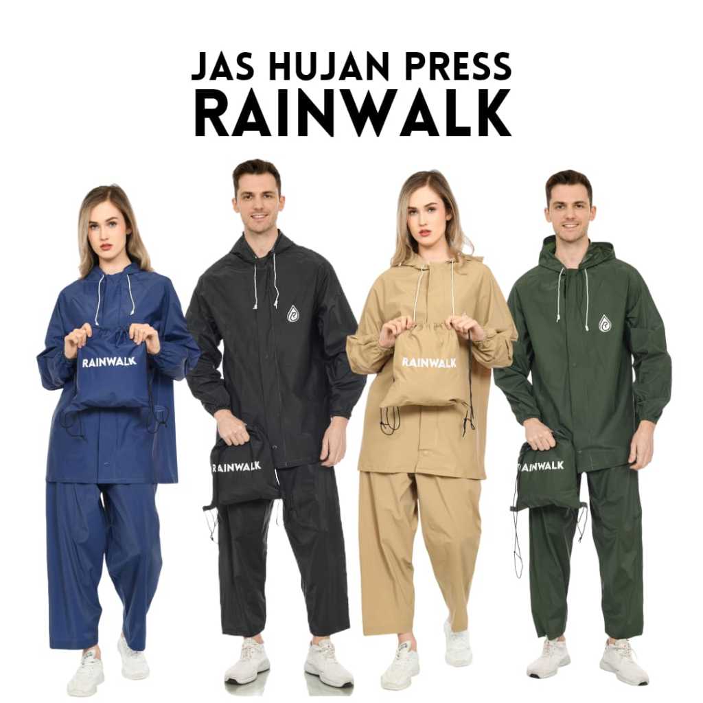 Jas Hujan Press Mantel Hujan Unisex Pria Wanita Press