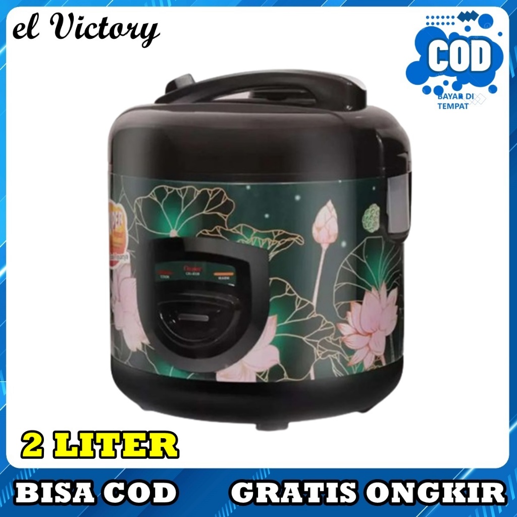 COSMOS CRJ 8228 B Kapasitas 2 Liter Motif Bunga Lotus Series - HITAM