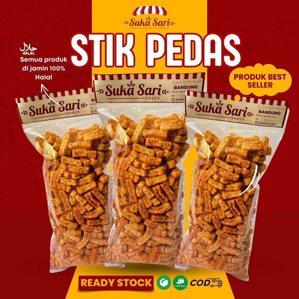 

Cemilan Kerupuk Keripik Stik Pedas Cemilan Oleh - Oleh Bandung