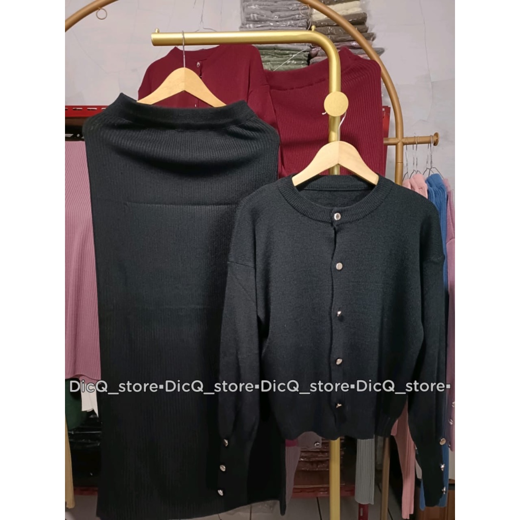 One Set Aira Cardigan & Rok rajut Wanita Premium-Stelan Wanita Terbaru