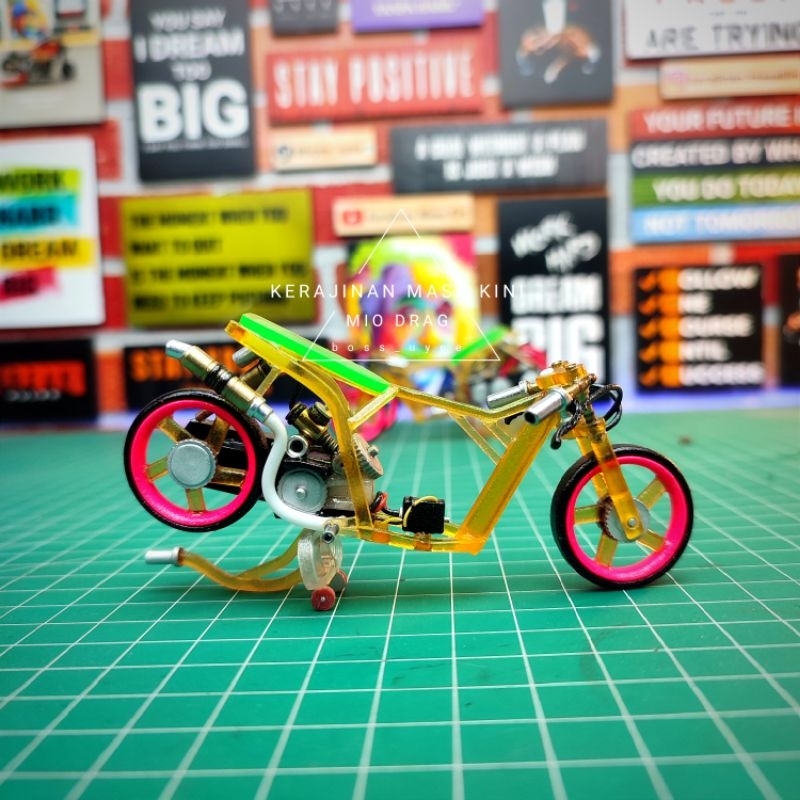 Miniatur Motor Mio Drag Dari Korek Api Bekas