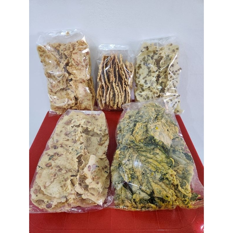 

Aneka Keripik 250 gram | Keripik Bayam, Keripik Kacang Hijau, Keripik Kacang Tanah, Keripik Tempe, Keripik Ikan Rebon