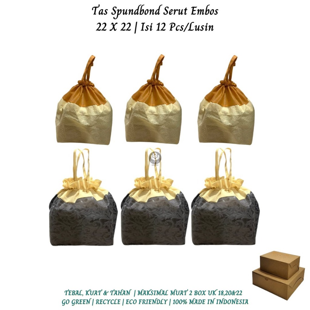 

Goodie Bag Tas Spunbond 22x22 Tas Serut (Isi 12 Pcs-Tsse22)