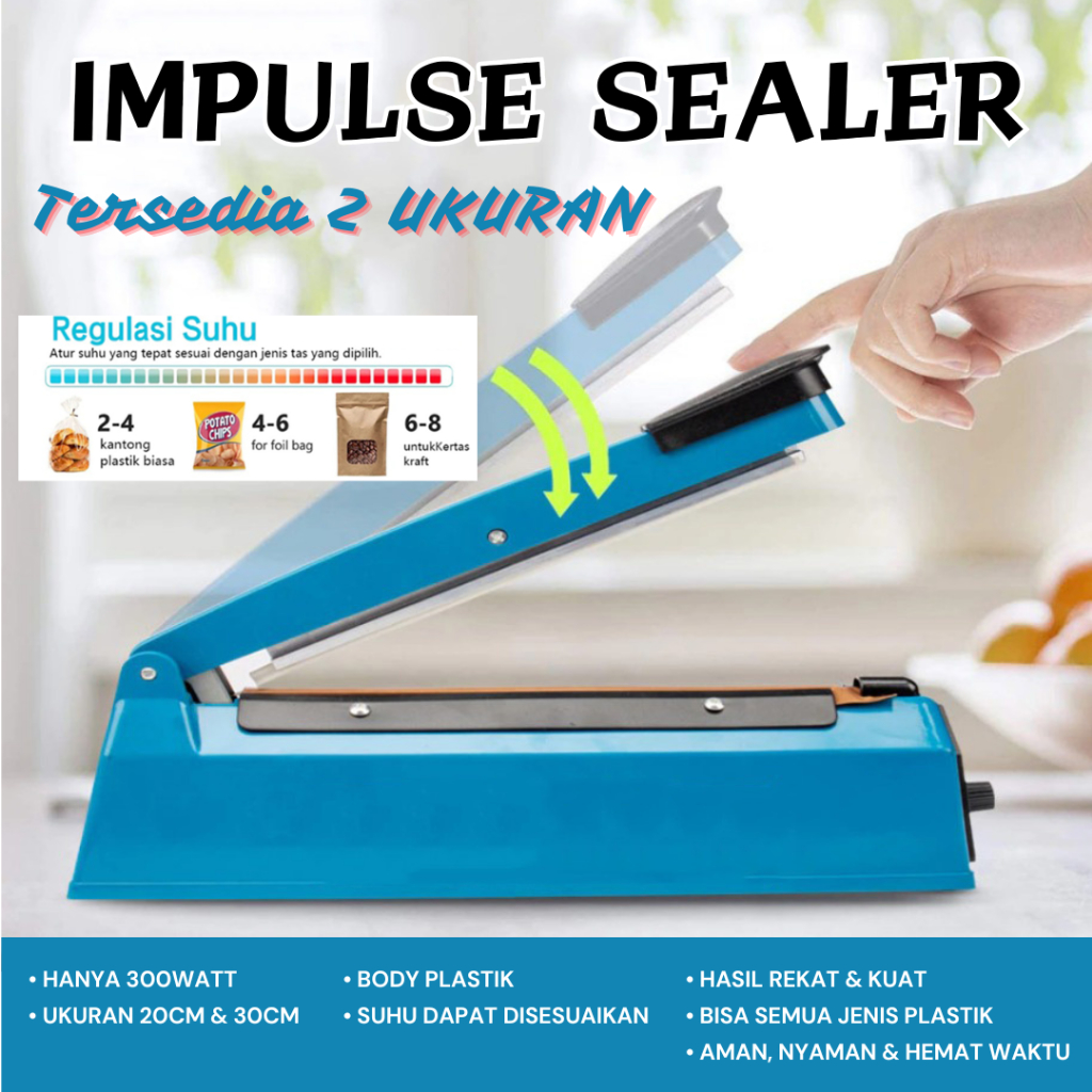 Impulse Sealer | Alat Press Perekat Las Plastik 20 CM 30 CM | PFS 200 PFS 300