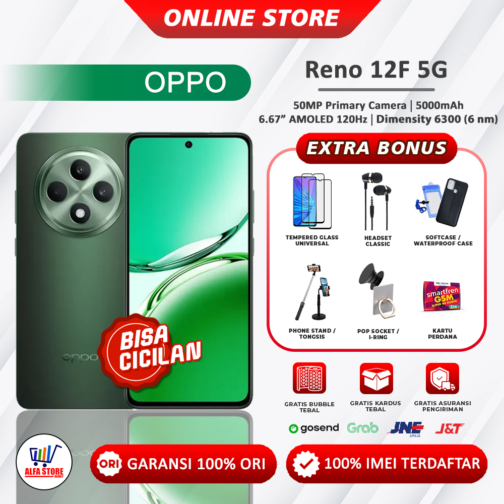 Oppo Reno 12F 5G RAM 12/256GB - 12/512GB reno12f 5g reno 12f 5G Garansi Resmi
