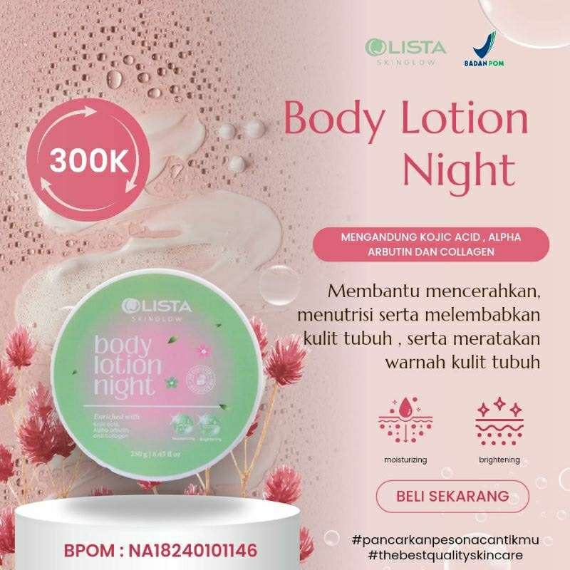 BODY LOTION NIGHT DOSTING/WHITENING DOSTING/PEMUTIH DOSTING BPOM BY COLISTA SKIN