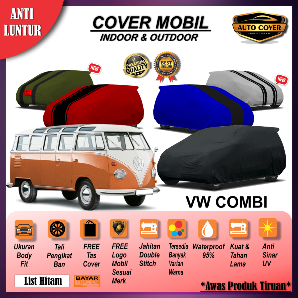 Cover Mobil VW Combi / Sarung Mobil VW Combi / Selimut Mantel Mobil VW Combi Outdoor Waterproof