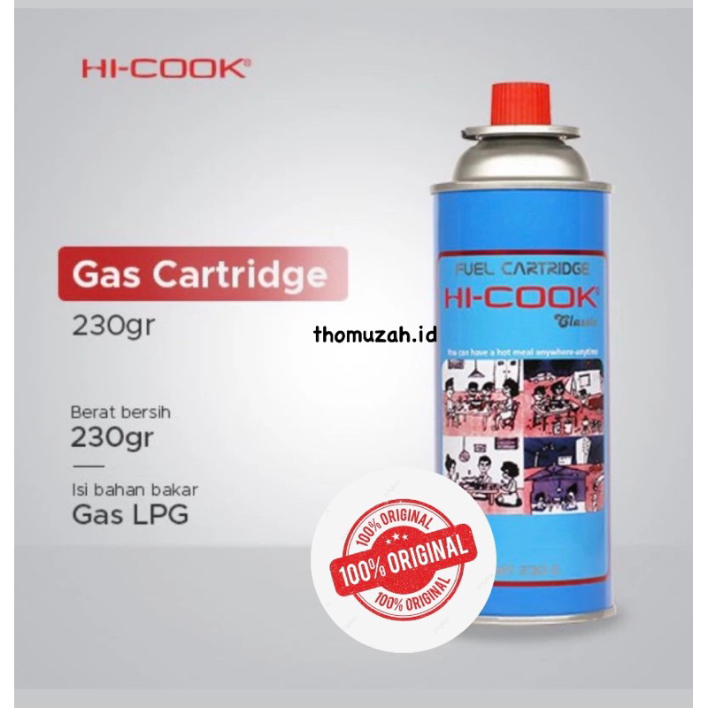 Gas Portable HiCook 230 gr Gas Masak Kompor Portable Grill Gas Kaleng Mini Camping ORIGINAL