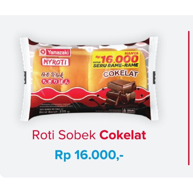 

Yamazaki My Roti / Roti Sobek Rasa Coklat / Roti Sobek Rasa Keju / Roti Sobek Rasa Susu / Roti Sobek / Sari Roti / Sari Roti Roti Sobek / Roti Cokelat / Roti Sobek Cokelat