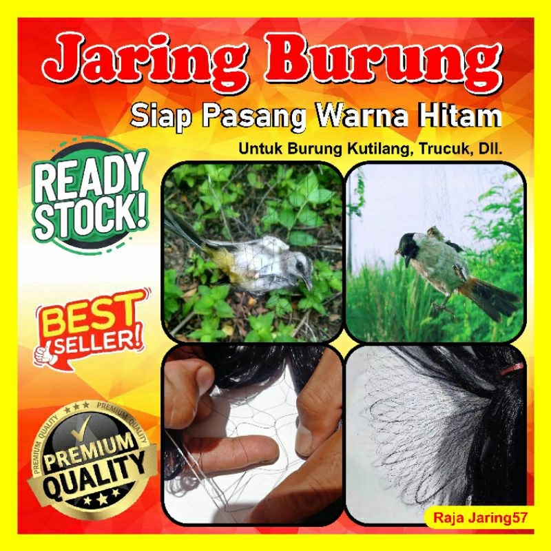 jaring burung/jaring burung kutilang/jaring burung trucuk/jaring burung siap pakai warna hitam