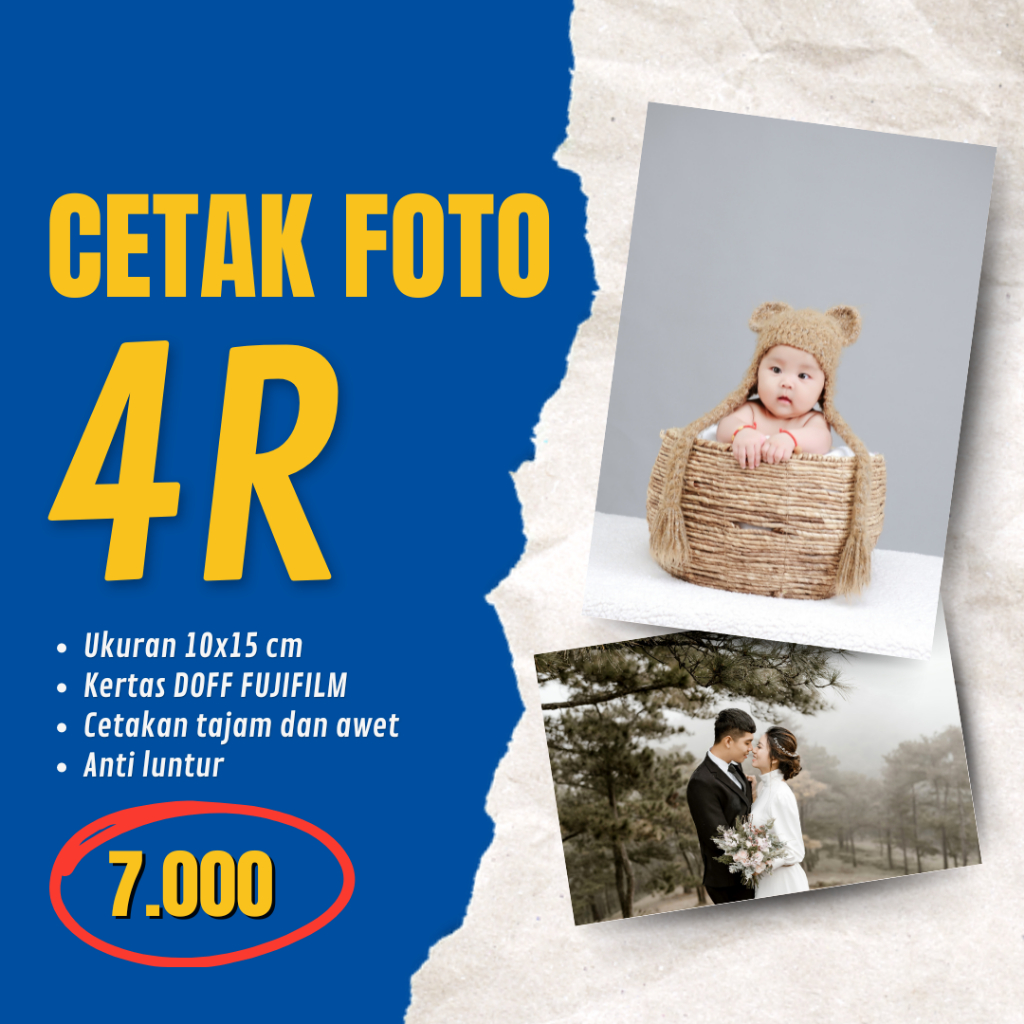 CETAK FOTO 4R / FUJIFILM DOFF/ ASLI STUDIO FOTO